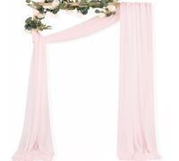 MLMC Blush Pink Wedding Arch Draping Fabric 1 Panel 29" x 20 FT Extra Long Gauze Drapes Sheer Backdrop Curtains 6.6 Yards Airy Outdoor Drapery Panels for Wedding Baby Shower Birthday Decor