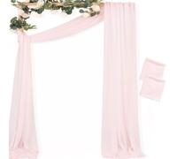 MLMC Blush Pink Wedding Arch Draping Fabric 2 Panels 29" x 6.6 Yards Extra Long Gauze Drapery Sheer Backdrop Curtains 20ft Outdoor Drapery Panels for Wedding Ceremony Party Ceiling Decoration