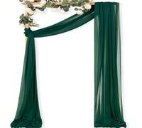 MLMC Emerald Green Wedding Arch Draping Fabric 1 Panel 29" x 20 FT Extra Long Gauze Drapes Sheer Backdrop Curtains 6.6 Yards Outdoor Drapery Panels for Wedding Ceremony Party Ceiling Decoration