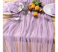 MLMC Lilac Purple Cheesecloth Table Runner 10ft Rustic Gauze Lavender Cheese Cloth Table Runner Spring Centerpiece 35x120 Inches for Romantic Wedding Bridal Baby Shower Birthday Decor
