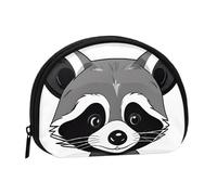 Mlmnbvc Change Purse Travel Pocket Coin Purse Small Wallet Zipper Pouches for Money Card Key Lipstick - Cartoon cute raccoon, Black, Black, One Size, Modern