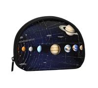 Mlmnbvc Change Purse Travel Pocket Coin Purse Small Wallet Zipper Pouches for Money Card Key Lipstick - Exploring the Solar System, Black, Black, One Size, Modern