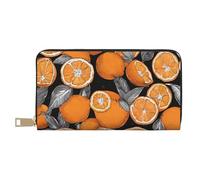 Mlmnbvc Long PU Leather Wallet with Zipper for Women Men Summer Large Capacity Clutch Purse for Cards Cash Coins Organizer - Colorful Peach, White, One Size, Casual