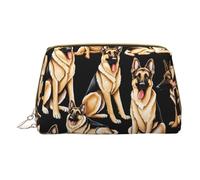 Mlmnbvc Small Makeup Bag Cosmetic Pouch Makeup Organizer, Toiletries Bag Women Travel Makeup Essentials 6.7 x 4.3 x 3 in - German shepherd, White, One Size