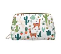 Mlmnbvc Small Makeup Bag Cosmetic Pouch Makeup Organizer, Toiletries Bag Women Travel Makeup Essentials 6.7 x 4.3 x 3 in - Alpaca Llama, White, One Size