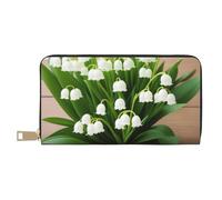 Mlmnbvc Wallet Women Large Capacity, Ladies Clutch Purse with Zipper, Long Wallet Cards Cell Phone Cash Holder Organizer Summer Summer Wallet Gifts for Her - Lilies of the Valley, Lilies Of The