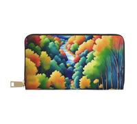 Mlmnbvc Wallet Women Large Capacity, Ladies Clutch Purse with Zipper, Long Wallet Cards Cell Phone Cash Holder Organizer Summer Summer Wallet Gifts for Her - landscape paint, Landscape Paint, One