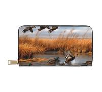 Mlmnbvc Wallet Women Large Capacity, Ladies Clutch Purse with Zipper, Long Wallet Cards Cell Phone Cash Holder Organizer Summer Summer Wallet Gifts for Her - Hunting Flying Wild Duck, Hunting Flying