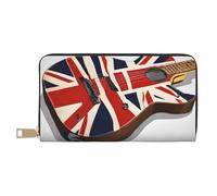 Mlmnbvc Wallet Women Large Capacity, Ladies Clutch Purse with Zipper, Long Wallet Cards Cell Phone Cash Holder Organizer Summer Summer Wallet Gifts for Her - Guitar British Flag, Guitar British Flag,