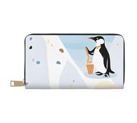 Mlmnbvc Wallet Women Large Capacity, Ladies Clutch Purse with Zipper, Long Wallet Cards Cell Phone Cash Holder Organizer Summer Summer Wallet Gifts for Her - Cute Penguins, Cute Penguins, One Size,