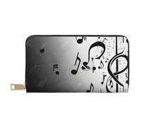 Mlmnbvc Wallet Women Large Capacity, Ladies Clutch Purse with Zipper, Long Wallet Cards Cell Phone Cash Holder Organizer Summer Summer Wallet Gifts for Her - Music Notes Print, Music Notes Print, One