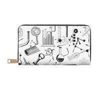 Mlmnbvc Wallet Women Large Capacity, Ladies Clutch Purse with Zipper, Long Wallet Cards Cell Phone Cash Holder Organizer Summer Summer Wallet Gifts for Her - Chemistry Print, Chemistry Print, One