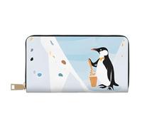 Mlmnbvc Wallet Women Large Capacity, Ladies Clutch Purse with Zipper, Long Wallet Cards Cell Phone Cash Holder Organizer Summer Summer Wallet Gifts for Her - Cute Penguins, Cute Penguins, One Size,