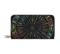 Mlmnbvc Wallet Women Large Capacity, Ladies Clutch Purse with Zipper, Long Wallet Cards Cell Phone Cash Holder Organizer Summer Summer Wallet Gifts for Her - Music Notes, Music Notes, One Size, Casual