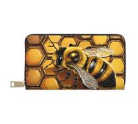 Mlmnbvc Wallet Women Large Capacity, Ladies Clutch Purse with Zipper, Long Wallet Cards Cell Phone Cash Holder Organizer Summer Summer Wallet Gifts for Her - Bee Honeybee, Bee Honeybee, One Size,