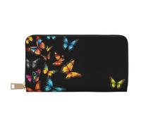 Mlmnbvc Wallet Women Large Capacity, Ladies Clutch Purse with Zipper, Long Wallet Cards Cell Phone Cash Holder Organizer Summer Summer Wallet Gifts for Her - Pretty butterfly, Pretty Butterfly, One