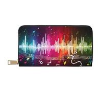 Mlmnbvc Wallet Women Large Capacity, Ladies Clutch Purse with Zipper, Long Wallet Cards Cell Phone Cash Holder Organizer Summer Summer Wallet Gifts for Her - Color Music Notes, Color Music Notes, One