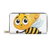 Mlmnbvc Wallet Women Large Capacity, Ladies Clutch Purse with Zipper, Long Wallet Cards Cell Phone Cash Holder Organizer Summer Summer Wallet Gifts for Her - Honey Bee Print, Honey Bee Print, One