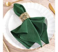 MLMW Christmas Cloth Napkins Set of 6 Emerald Green Linen Cotton Dinner Napkins Cloth Bulk Washable 16"×16" for Fall Wedding Party Baby Bridal Shower Birthday Table Decorations
