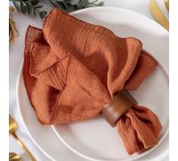 MLMW Cotton Linen Napkins, Pack of 6, 16 x 16 Inch, Terracotta Napkins, Washable Bulk Napkins for Wedding Party Baby Shower Bridal Shower Birthday