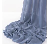 Dusty Blue 10 Yards 60" Wide Sheer Fabric Chiffon Fabric by The Yard Continuous Solid Color Draping Fabric for Wedding Party Backdrop