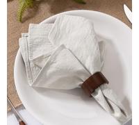 MLMW Linen Cloth Napkins Set of 8 Boho Natural Dinner Napkins Cloth Washable Bulk 16"×16" for Fall Rustic Wedding Party Baby Bridal Shower Birthday Table Decorations