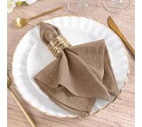 MLMW Nude Brown Cloth Napkins Set of 6 Linen Rustic Spring Easter Cotton Napkins Cloth Bulk Washable Dinner Napkins 16"×16" for Wedding Party Baby Bridal Shower Birthday Table Decor