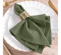 MLMW Olive Green Cloth Napkins Set of 6 Linen Dinner Cotton Napkins Cloth Bulk Washable 16"×16" for Fall Wedding Party Baby Bridal Shower Birthday Table Decorations