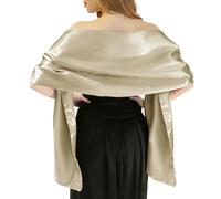 MLMW Shawls and Wraps for Evening Dresses Satin Shawl Wraps for Women Extra Long Wedding Shawls for Bridal Party, Nude, 90" L * 26" W