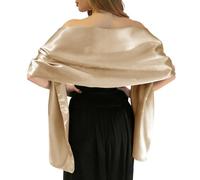 MLMW Shawls and Wraps for Evening Dresses Shawl Wraps for Women Extra Long Wedding Shawls for Bridal Party, Champagne, 95" L * 26" W