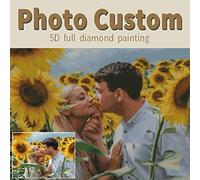 MLMYH Custom Diamond Painting Personalised Photo 5D Kits Full Drill for Adults DIY Customized Arts Embroidery Pictures Perfect Gifts Home Wall Decor, Square 30x40cm
