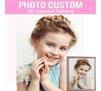MLMYH Diamond Painting Custom Photo 5D Diamond Painting Kits Full Drill for Adults DIY Customized Personalized Rhinestone Embroidery Pictures Decoration for Gifts Home Wall Decor 45x60cm