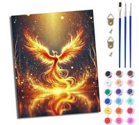 MLNMENG Paint by Numbers for Adults DIY Painting by Numbers Kits with Acrylic Paints Pre Printed Canvas and Brushes Gift Wall Decor 16x20 inch Without Frame Phoenix Reborn from the Ashes