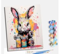 MLNMENG Paint by Numbers for Adults Painting by Number Kits On Canvas Craft Art Painting Kit Acrylic Pigment Drawing Paintwork for Gift Home Wall Decor 40x50cm with frameThe Little Rabbit Drawing