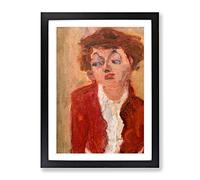 Mloda Angielka By Chaim Soutine Classic Painting Framed Wall Art Print, Ready to Hang Picture for Living Room Bedroom Home Office Décor, Black A3 (34 x 46 cm)