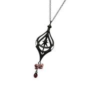 MLOEVF Hexagram Pendant Necklace Adjustable Clavicle Chain | Adjustable Chain with Bowknot Detail for Casual and Formal Outfits, Delicate Alloy Necklace Ideal for Gifting