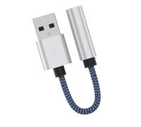 MLOEVF USB to 3.5mm Female Headphone Adapter Wear Resistant, Silver gray | Clear Transmission Reduction for Home Theater Accessories Portable Sound Card for Headphone