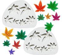 MLOLM Weed Leaf Cake Fondant Mold, Silicone Pot Leaves Cake Topper Decoration Gummy Mold for Chocolate Candy Sugar Craft Gum Paste Polymer Clay