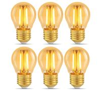 MLOQI 2 Pack Vintage Light Bulb E27 Edison Screw Bulb, G45, 2W LED Filament Equivalent 20 Watt, 2200K Warm Amber Glow Clear Glass | 220-240V | Non-dimmable | Golf Ball Bulbs