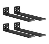 MLOQI 4 Pack Scaffold Board Shelf Brackets Heavy Duty, Black Floating Shelf Bracket, 5mm Thick Wall Brackets for Shelves up to 50 KG (30cm)