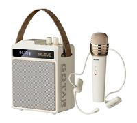 MLOVE N5 All-in-One Karaoke & PA System with Wireless Headset + Handheld Mic, Pro DSP Audio Processor