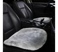 MLOVESIE Genuine Sheepskin Auto Seat Pad, Australian Soft Wool Seat Cover Comfort Warm with Non-Slip Backing Universal Fit,49cm*49cm (Gray)