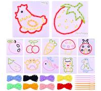 MLPKOI 12 Pcs Sewing Kit for Kids, Cute Felt Sewing Craft Kit Fun Educational Kit DIY Craft Ornaments for Beginner Children Birthday Gift for Boys and Girls