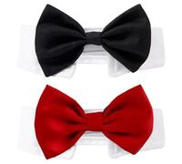 MLPKOI 2 PCS Dog & Cat Tuxedo Collar Bow Tie, Adjustable Pets Bow Tie Formal Wedding Bowtie for Dogs Cats Pet Custume Necktie Bowtie for Birthday Easter Valentines