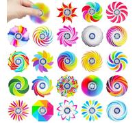 MLPKOI 24 Pack Mini Fidget Spinners Toys, Stress Relief Sensory Fidget Toys Pack, Party Bag Fillers for Classroom Rewards, Hand Spinners Funny Gifts for Kids Teens Adult