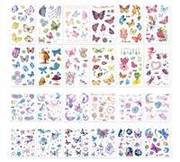 MLPKOI 24 Sheets Glitter Temporary Tattoos for Kids Adults, Butterfly Glitter Tattoos, Fake Tattoo Stickers for Birthday Party Favors, Presents & Bag Fillers, Fancy Dressing Up Accessories Favours