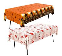 MLPKOI 2Pack Halloween Party Table Cloth, Scary Dinner Table Cover Bloody Apron Halloween Decoration for Kids Baby Shower Birthday Halloween Themed Party Decorations