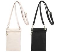 MLPKOI 2PCS Crossbody Phone Bag for Women, Soft PU Leather Mobile Phone Bags Cell Phone Purse with Adjustable Long Shoulder Strap Small Cellphone Shoulder Bags Gifts for Girls