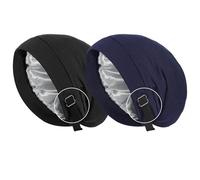 MLPKOI 2PCS Essential Unisex Skull Cap, Chemo Headwear for Women Night Sleeping Hat with Adjustable Strap Breathable Soft Slouchy Beanie Hat for Women and Men Hair Care Multicolour