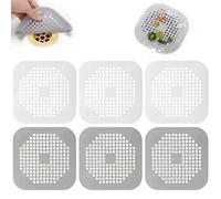MLPKOI 6 Pcs Drain Hair Catcher with Suction Cup, Shower Drain Covers Hair Catcher, Covers Plug Trap Filter, Shower Strainer Plug Trap for Bathroom, Bathtub, Kitchen, Protector Sink Strainer